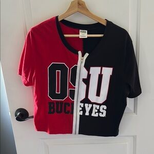 PINK OSU Red and Black Short Sleeve Shirt